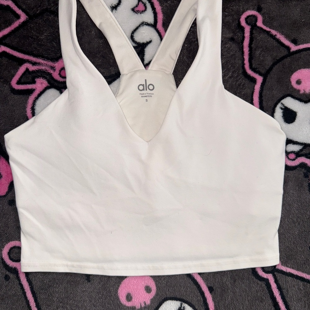 Alo White Bra Tank color